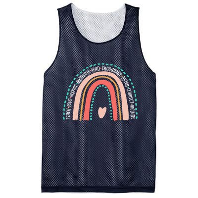 Positive Teacher Inspire Rainbow Mesh Reversible Basketball Jersey Tank