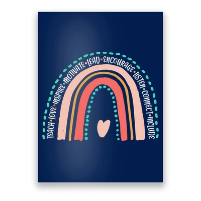 Positive Teacher Inspire Rainbow Poster
