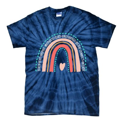 Positive Teacher Inspire Rainbow Tie-Dye T-Shirt