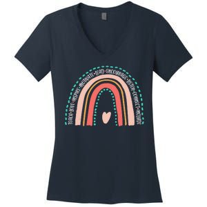 Positive Teacher Inspire Rainbow Women's V-Neck T-Shirt