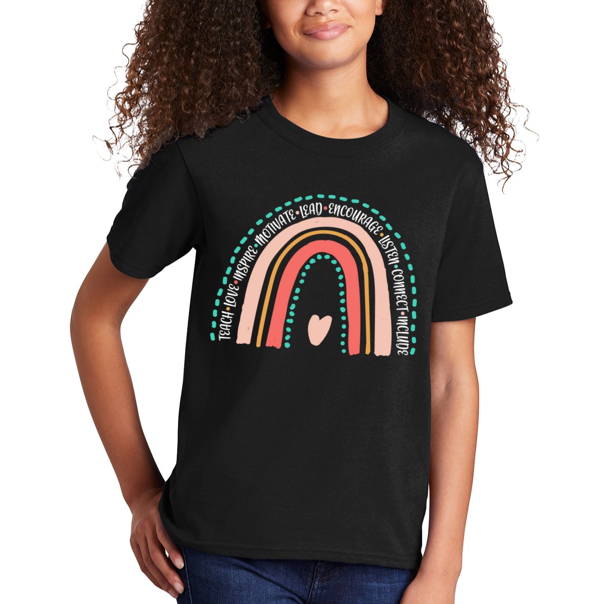 Positive Teacher Inspire Rainbow Kids T-Shirt