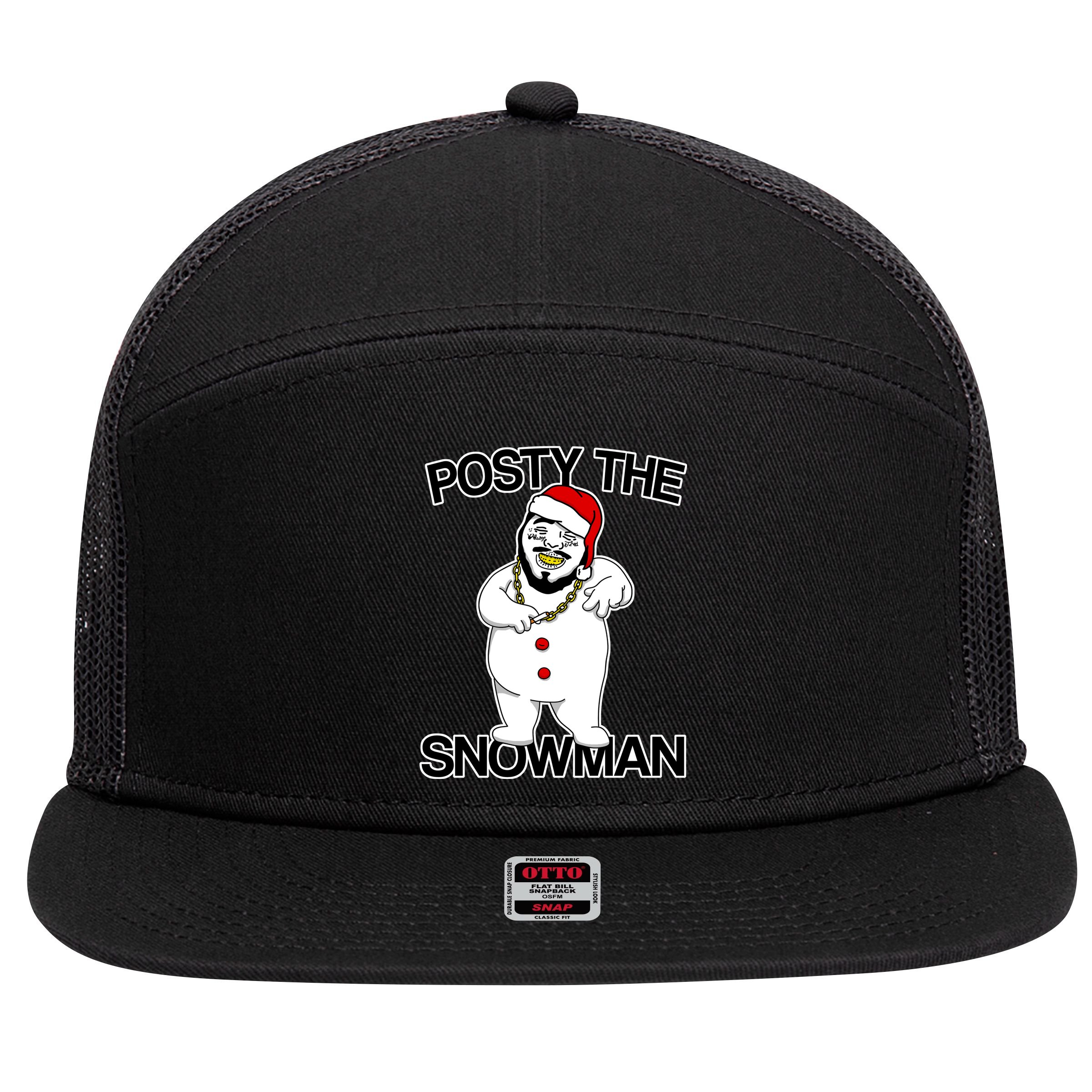 Posty The Snowman 7 Panel Mesh Trucker Snapback Hat