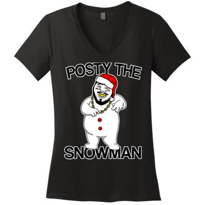 Posty The Snowman Women's V-Neck T-Shirt