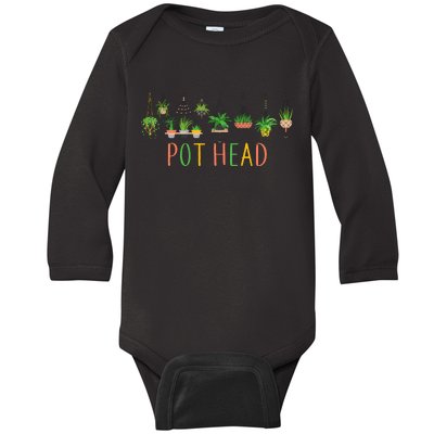 Pot Head For Plant lovers Baby Long Sleeve Bodysuit