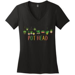 Pot Head For Plant lovers Women's V-Neck T-Shirt