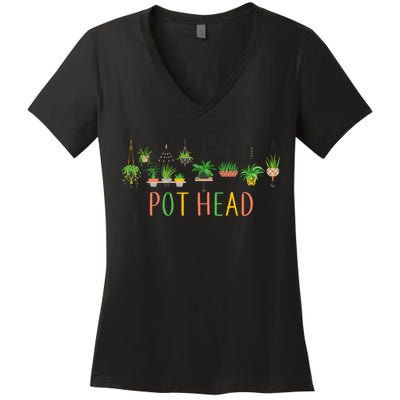 Pot Head For Plant lovers Women's V-Neck T-Shirt