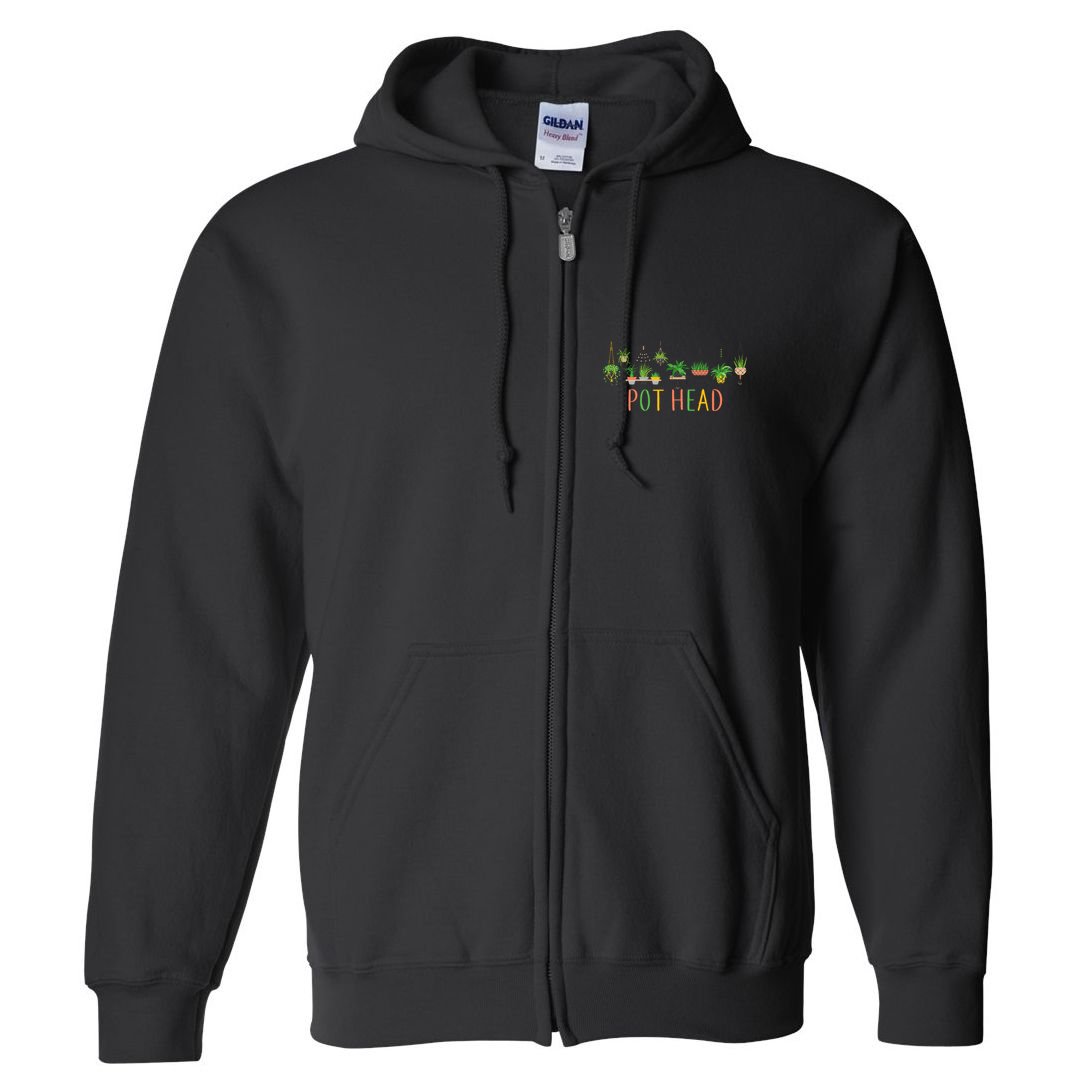 Pot Head For Plant lovers Full Zip Hoodie
