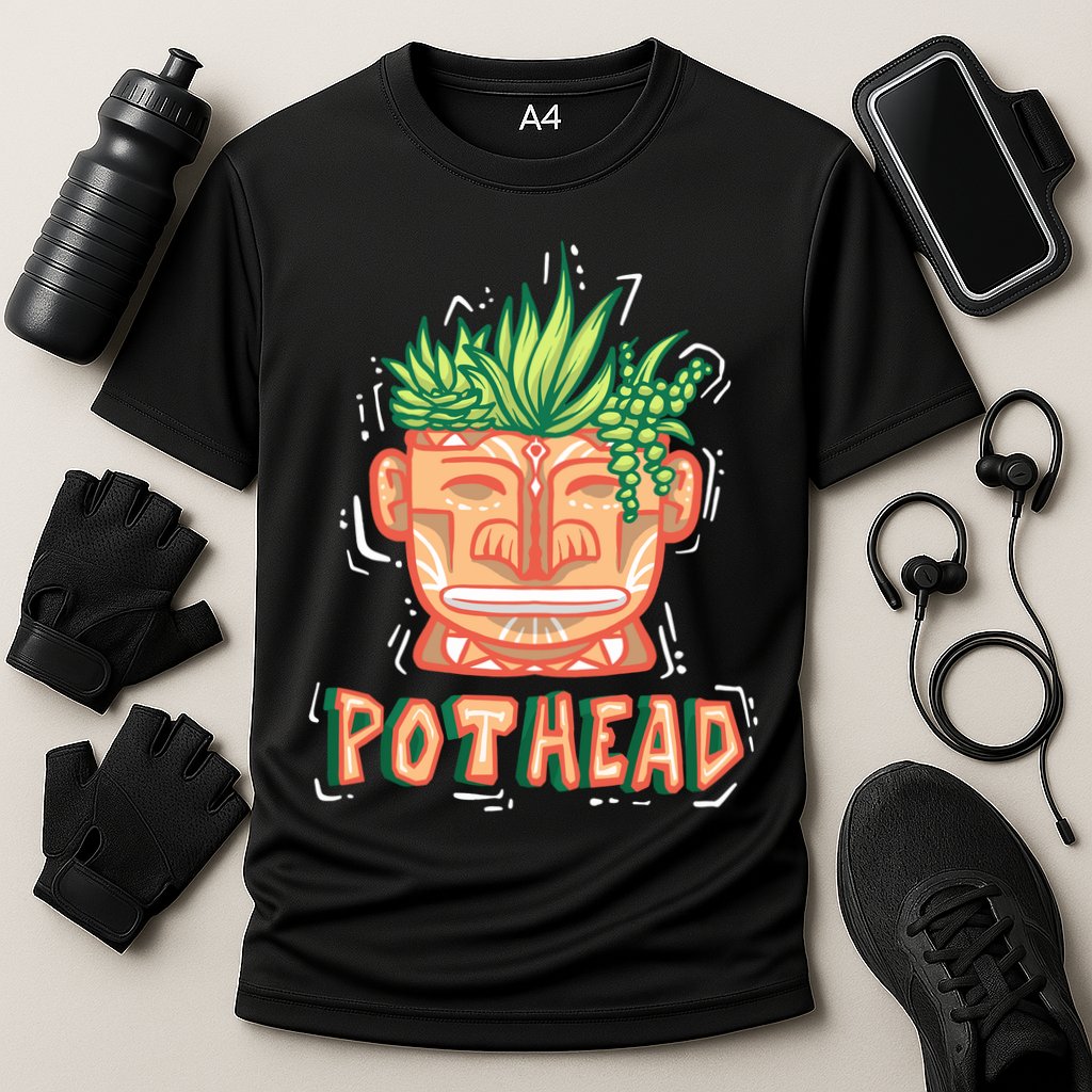 Pot Head Funny Cooling Performance Crew T-Shirt