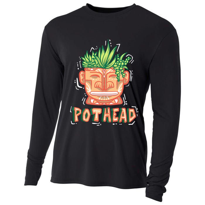 Pot Head Funny Cooling Performance Long Sleeve Crew