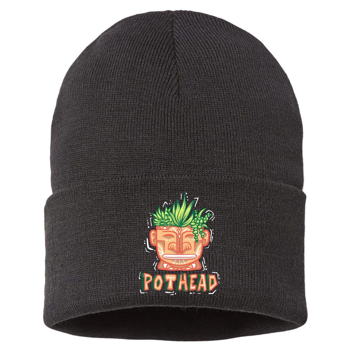 Pot Head Funny Sustainable Knit Beanie