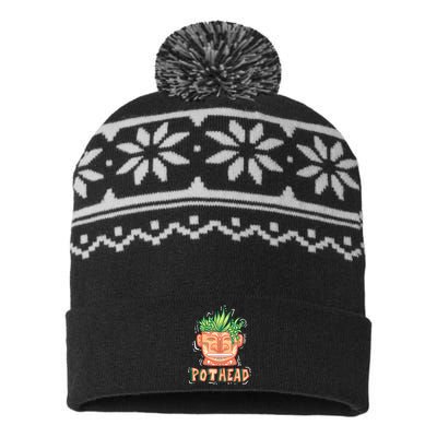 Pot Head Funny USA-Made Snowflake Beanie