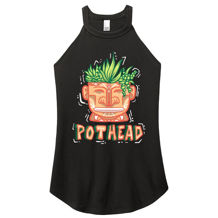 Pot Head Funny Women's Perfect Tri Rocker Tank