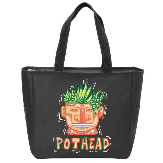 Pot Head Funny Zip Tote Bag