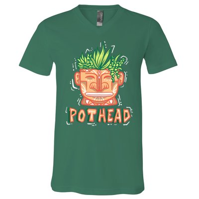 Pot Head Funny V-Neck T-Shirt