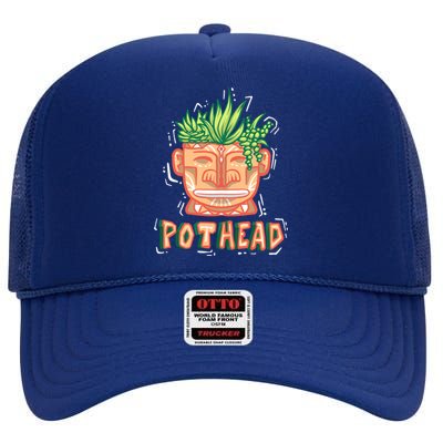 Pot Head Funny High Crown Mesh Back Trucker Hat