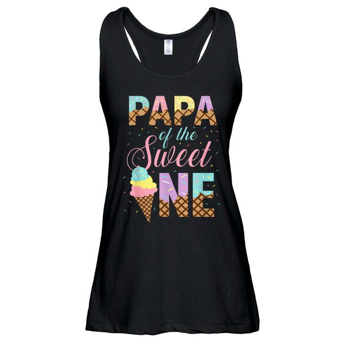 Papa Of The Sweet One Ice Cream 1st First Birthday Family Ladies Essential Flowy Tank