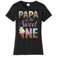 Papa Of The Sweet One Ice Cream 1st First Birthday Family Women's T-Shirt