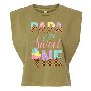 Papa Of The Sweet One Ice Cream 1st First Birthday Family Garment-Dyed Women's Muscle Tee