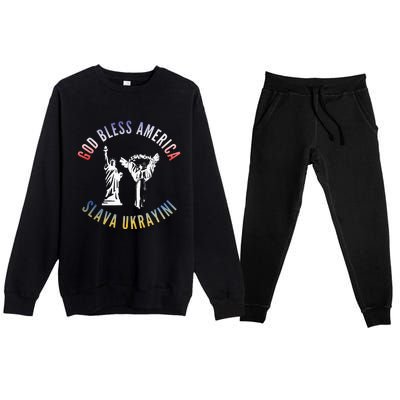 Pride of Two Nations The Bond Between Ukraine and America Premium Crewneck Sweatsuit Set