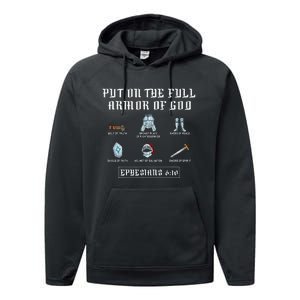 Put On The Full Armor Of God Funny Saying Christian Performance Fleece Hoodie