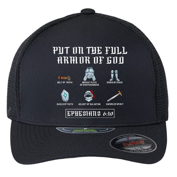 Put On The Full Armor Of God Funny Saying Christian Flexfit Unipanel Trucker Cap