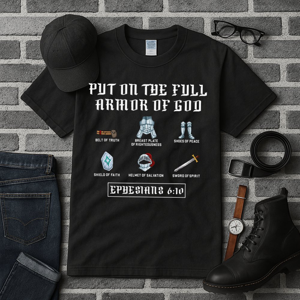 Put On The Full Armor Of God Funny Saying Christian Tall T-Shirt