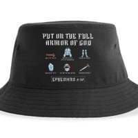 Put On The Full Armor Of God Funny Saying Christian Sustainable Bucket Hat