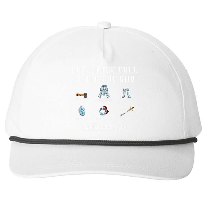 Put On The Full Armor Of God Funny Saying Christian Snapback Five-Panel Rope Hat