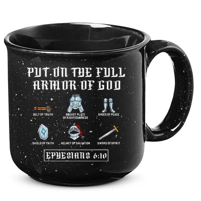 Put On The Full Armor Of God Funny Saying Christian 15oz Campfire Ceramic Mug