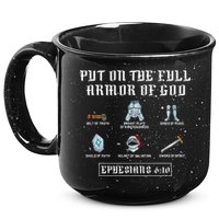 Put On The Full Armor Of God Funny Saying Christian 15oz Campfire Ceramic Mug