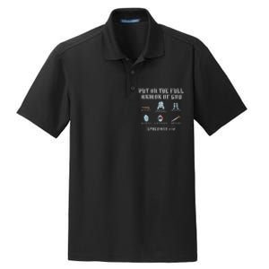 Put On The Full Armor Of God Funny Saying Christian Dry Zone Grid Polo