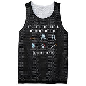 Put On The Full Armor Of God Funny Saying Christian Mesh Reversible Basketball Jersey Tank