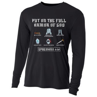 Put On The Full Armor Of God Funny Saying Christian Cooling Performance Long Sleeve Crew