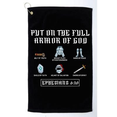 Put On The Full Armor Of God Funny Saying Christian Golf Towel