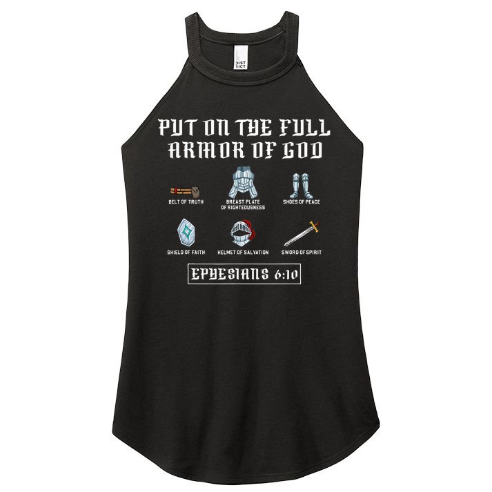 Put On The Full Armor Of God Funny Saying Christian Women's Perfect Tri Rocker Tank