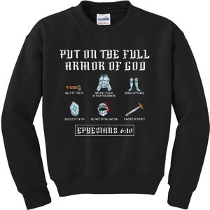 Put On The Full Armor Of God Funny Saying Christian Kids Sweatshirt