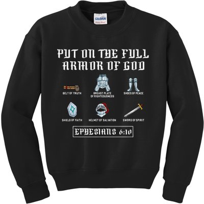 Put On The Full Armor Of God Funny Saying Christian Kids Sweatshirt