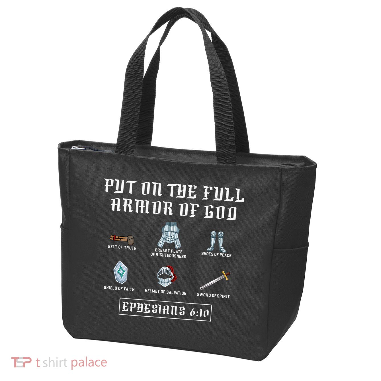 Put On The Full Armor Of God Funny Saying Christian Zip Tote Bag