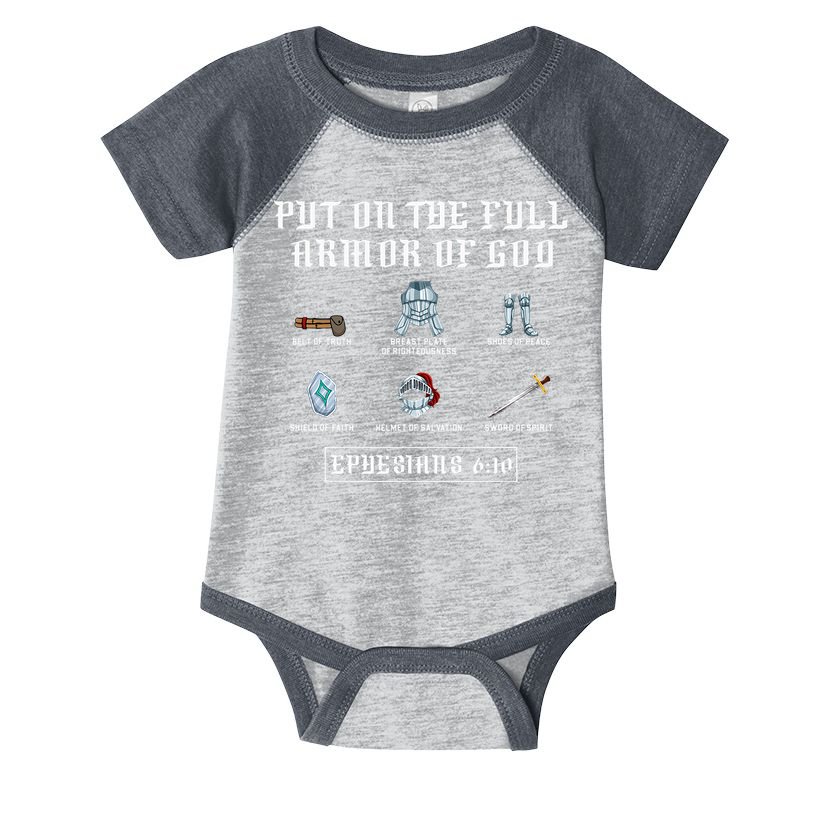 Put On The Full Armor Of God Funny Saying Christian Infant Baby Jersey Bodysuit