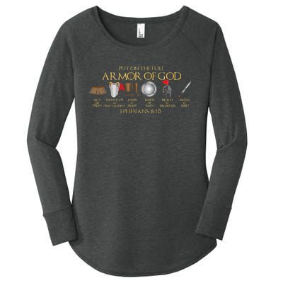 Put On The Full Armor Of God Shield Ephesians 611 Christian Women's Perfect Tri Tunic Long Sleeve Shirt