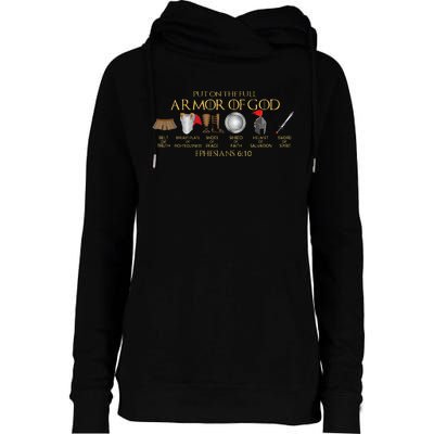 Put On The Full Armor Of God Shield Ephesians 611 Christian Womens Funnel Neck Pullover Hood