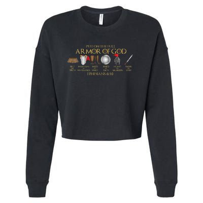 Put On The Full Armor Of God Shield Ephesians 611 Christian Cropped Pullover Crew