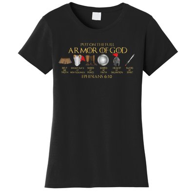 Put On The Full Armor Of God Shield Ephesians 611 Christian Women's T-Shirt