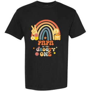 Papa of the Groovy One Rainbow Boho Birthday Party Garment-Dyed Heavyweight T-Shirt