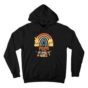 Papa of the Groovy One Rainbow Boho Birthday Party Hoodie