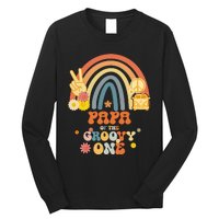 Papa of the Groovy One Rainbow Boho Birthday Party Long Sleeve Shirt