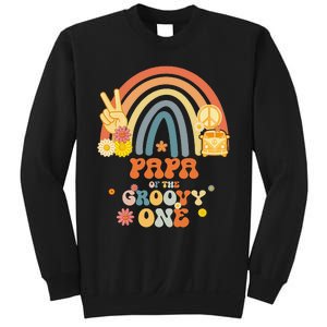 Papa of the Groovy One Rainbow Boho Birthday Party Sweatshirt