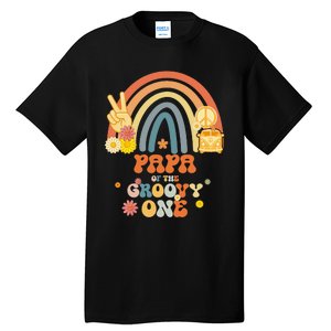 Papa of the Groovy One Rainbow Boho Birthday Party Tall T-Shirt