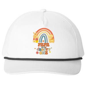 Papa of the Groovy One Rainbow Boho Birthday Party Snapback Five-Panel Rope Hat