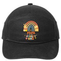 Papa of the Groovy One Rainbow Boho Birthday Party 7-Panel Snapback Hat